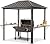 Udorich Enhance Outdoor Cooking with 6x8 Metal Hardtop Grill Gazebo, Durable Steel Roof and Handy Shelves, Dark Brown