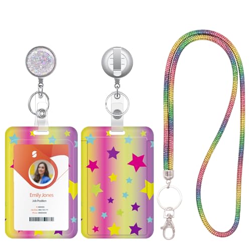 Porte-badge avec cordon arc-en-ciel, idée cadeau utile pour les enseignants
