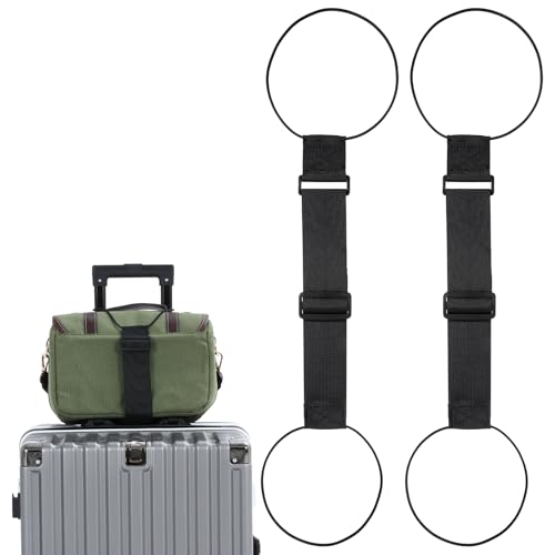Image of 2 Pcs Luggage Straps, Luggage Strap for Carry on Bag, Cinch Travel Belt, Luggage Belt, for Suitcases Travel Attaching Extra Bags Purse