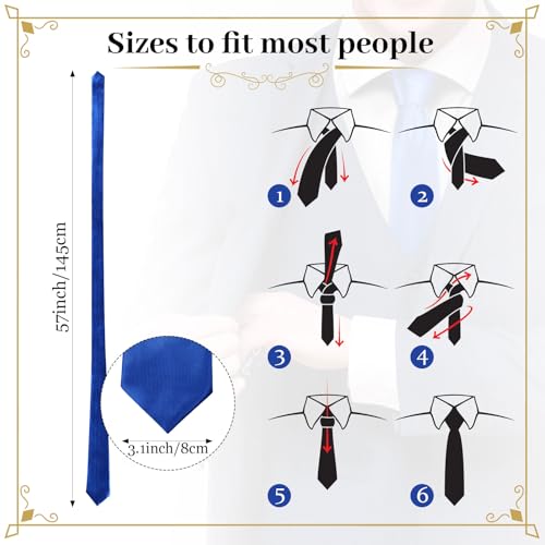 Image of Syhood 6 /12 /24 Pcs Men Ties Set Solid Satin Pure Color Business Formal Necktie Tie 57 inch for Men Occasion Wedding