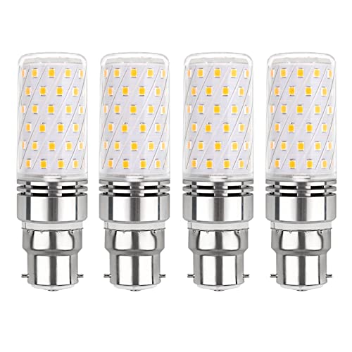 Akynite B22 LED Corn Light Bulb 12W Cool White 6000K, 1450LM, 360° Beam Angle, AC 230V, Equivalent B22 100W, BC Large Bayonet Bulb Daylight White, Not Dimmable, Pack of 4