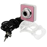 Ruilogod White Pink Colors CMOS Image Sensor 6 LED Laptop Camera USB Mic Webcam