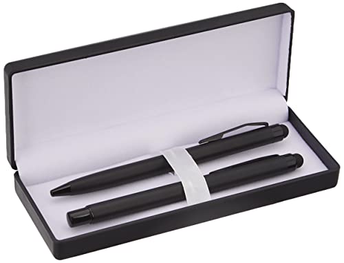 Image of amazon basics Multi-Tool Pen Set, Elegant Stylus, Roller, and Ballpoint Combo, 2 Pieces
