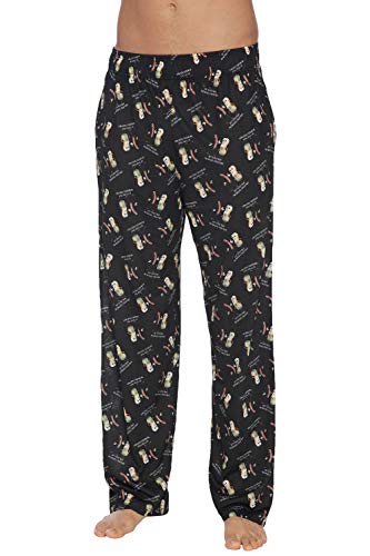 INTIMO Sausage Party Frank Weinerton & Brenda Bunson Lounge Pant for Men (Small) Black