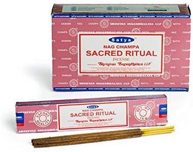 Nag Champa Sacred Ritual Incense Sticks Meditation and Enlightenment-Worship Temple 12 Packs x 15 grm (180 grm)…