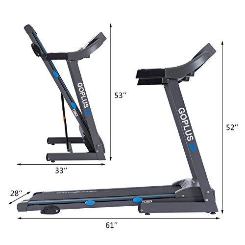 Image of Goplus 2.25HP Electric Treadmill Foldable Running Jogging Fitness Machine for Home & Gym Black Jaguar Ⅲ