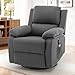 Korser Recliner Chair, 360 Swivel Rocker Chair for Adults, Small Rocking Recliner for Small Spaces, Upholstered Fabric Glider Recliner Nursery (Swivel Rocker Recliner, Grey)