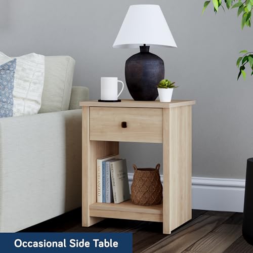 Image of Sauder River Ranch Nightstand W /Drawer, Harvest Walnut Finish