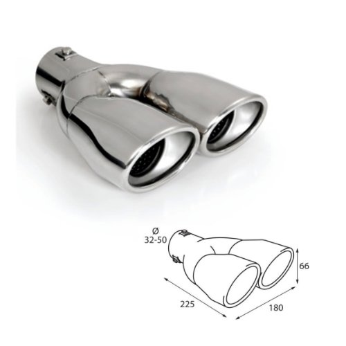 akhan-tuning ER098 Embout échappement en Acier Inoxydable Poli Son Sport D = 3250 mm