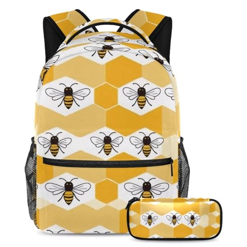 Sac à dos école 2 pièces de grande capacité avec trousse pour collégiens et lycéens
