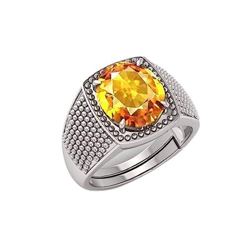 Saphir jaune bague réglable pukhraj pour illuminer vos tenues au quotidien