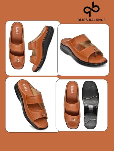 Image of Extra Super Soft Orthopedic Comfortable Doctor Chappal & Cushioned Footbed Lightweight Anti-Slip Sole casual or semi-formal Slipper Stylish Foortwear For Men's BB1039