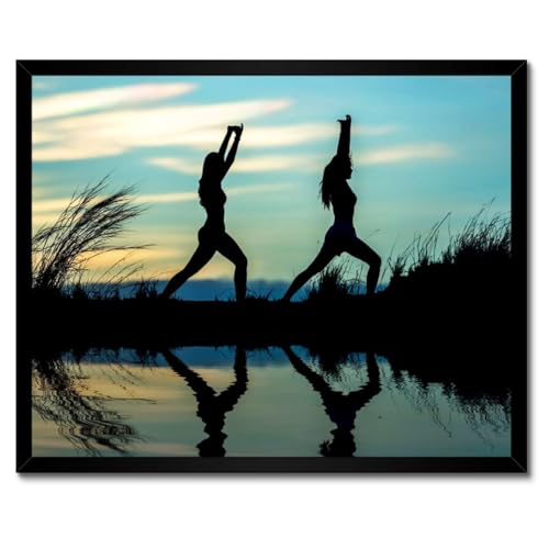 Poster yoga du matin cadre blanc 50 x 40 cm déco zen