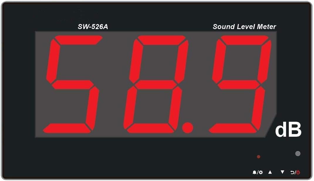 SW-526A Sound Level Meter Tester 30-130db 18in Large Screen LCD Display Wall Hanging Type Decibel Noise Measuring with Alarm (Enlarged Sound Level Meter)