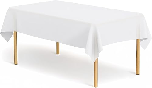 Vista 32 de Paquete de 4 manteles de plástico a cuadros negros y blancos para fiestas, desechables, de 54 x 108 pulgadas, impermeables, rectangulares