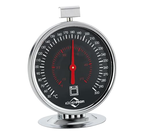 Küchenprofi Backofenthermometer, Messbereich 50-300°C, Edelstahl, ø 7,5 cm, Ofenthermometer für Backofen, analog, zum Stehen und Hängen, auch als Grill Thermometer geeignet Küchenprofi Backofenthermometer, Messbereich 50-300°C, Edelstahl, ø 7,5 cm, Ofenthermometer für Backofen, analog, zum Stehen und Hängen, auch als Grill Thermometer geeignet