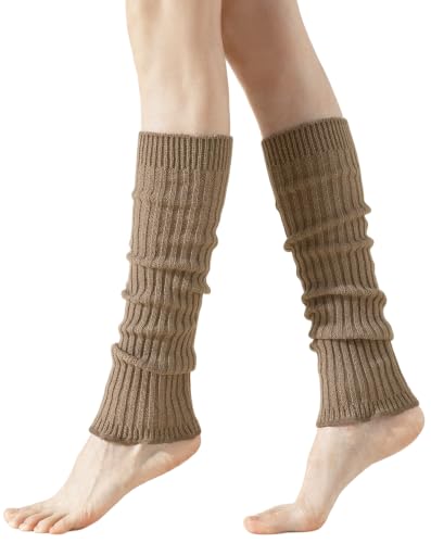 Image of Yawlsow Leg Warmers for Women Girls Y2k Knit Ruffle Leg Warmer Winter 80s with Sequins, Japanese Kawaii Harajuku Accessories
