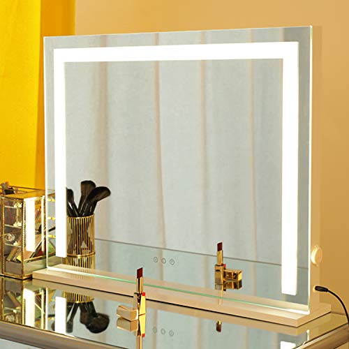 Wayking Vanity Mirror With Lights, Makeup Mirror With Dimmiable 3 Lighting Modes Led Strip, Wall-Mounted And Tabletop Mirror With Usb Charging Port (L27.56 X H21.56) #TOP5