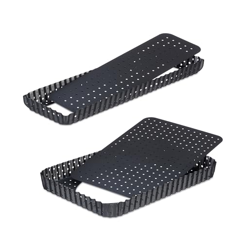 Relaxdays Moule à Tarte, Lot de 2, Fond Amovible & Trous, 2 Taill...