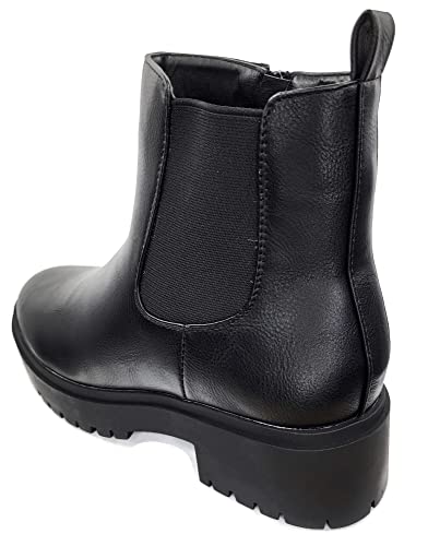 TOP Moda Womens Chelsea Ankle Boot Platform with Chunky Heel4