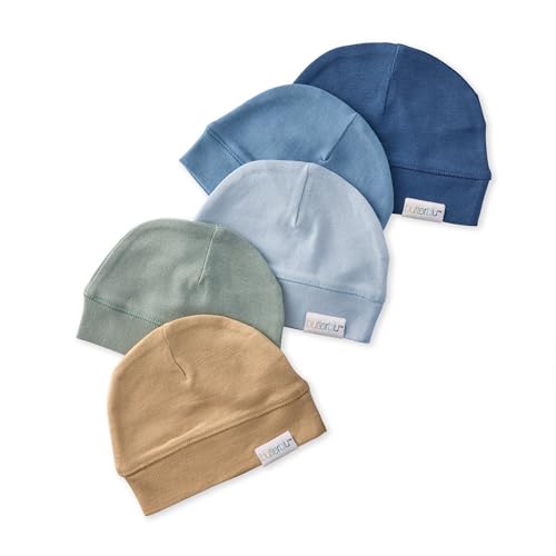 Image of Charlie 5-Pack Baby Hats 100% Organic Cotton Baby Beanies for Newborn, Infant, and Baby Girls, Boys, Unisex