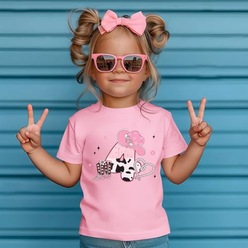 Birthday Girl Shirt Toddler Girls Cowgirl Hat Birthday T-Shirt Kids Western B-Day Party Gift Graphic Tees 2-7 Years2