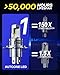 AUTOONE H4 Led Bulbs, 9x Super Bright 6000K White 9003/HB2 Halogen Replacement, IP68, 10YR Lifespan, Pack of 2