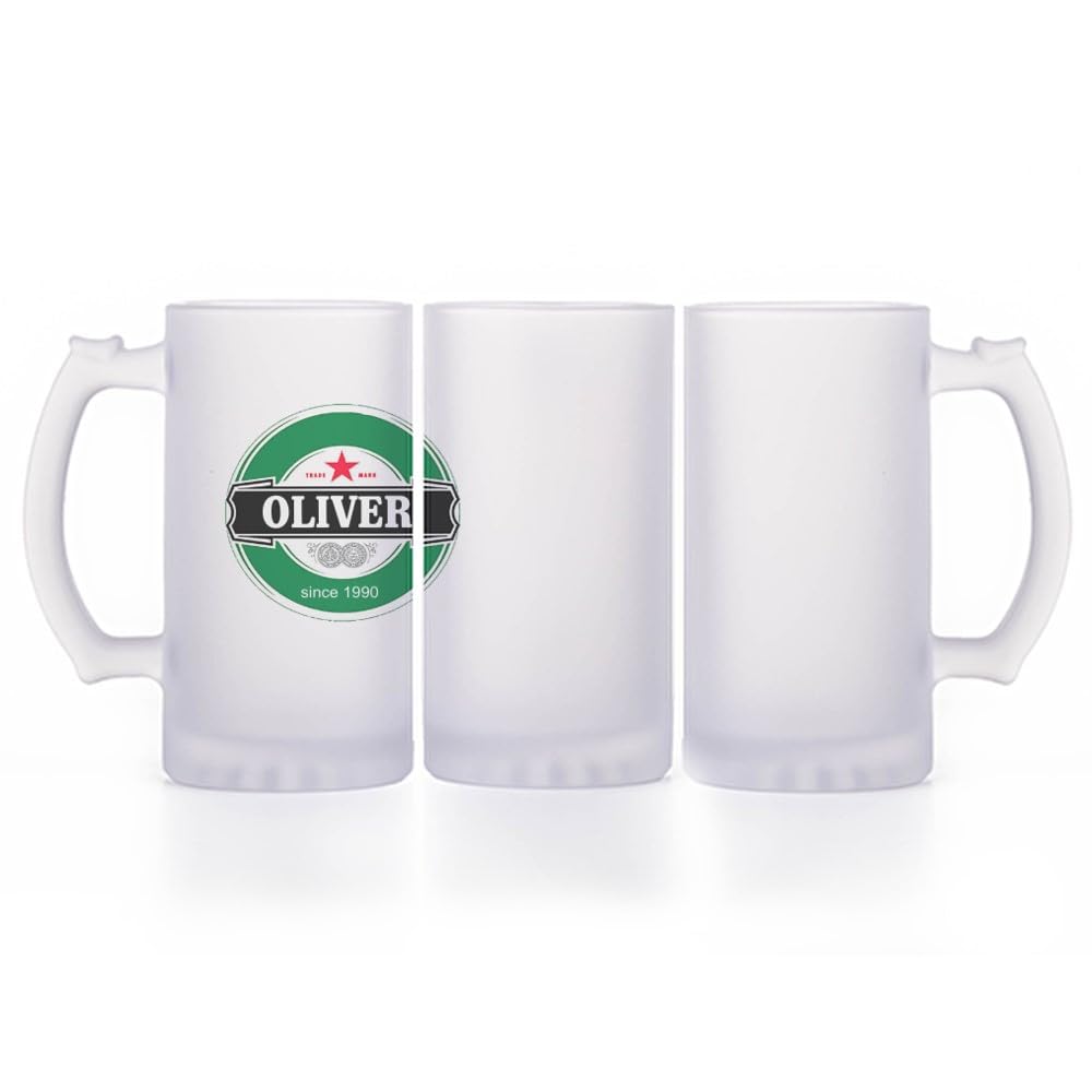 Boccale Birra Personalizzato Con Foto E Testo - Vetro Opaco 500 Ml, Lavabile In Lavastoviglie - Foto 3
