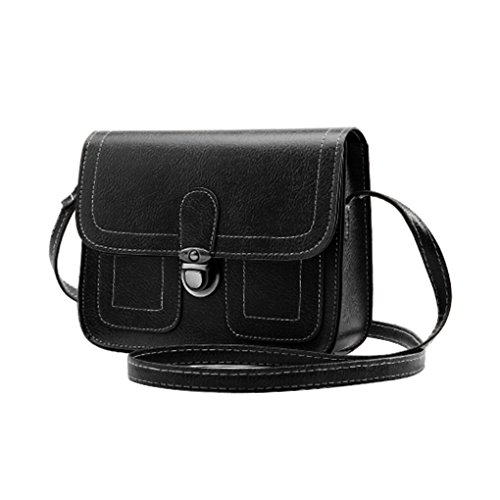 ZYElroy Vintage PU Mensajero envase cuadrado Crossbody Bolsillos honda de los bolsos de hombro de teléfono monedero viaje Holder muchacha de la mujer Cover