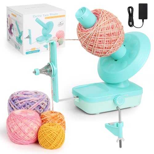 Image of Electric Yarn Winder,Yarn Ball Winder,Large Automatic Yarn Winder for Crocheting,Yarn Spinner for Crochet Lovers(Light Green)