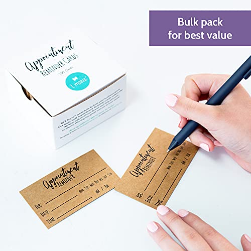 200 Appointment Reminder Cards - Kraft Style For Business, Hair Salon, Dental Office, Massage Therapist, Grooming, Hairdresser, Medical Doctors And More - Bulk Pack Of Your Next Appointment Cards … #TOP2