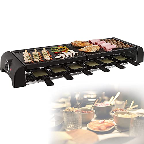 Michelino Raclette Grill 900W - Für 6 Personen Mit 6 Pfännchen