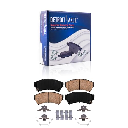 Image of Detroit Axle - Front Brakes Kit for 06-12 Ford Fusion Lincoln MKZ Zephyr | Mercury Milan Drilled & Slotted Disc Brake Rotors Replacement 2006 2007 2008 2009 2010 2011 2012 Ceramic Brakes Pads
