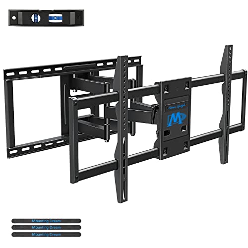 Popular Mounting Dream TV Wall Mount Full Motion TV Mount for 42-84 TVs up to 132LBS, TV Wall Mount Swivel and Tilt, Articulating TV Mount with Max VESA 800x400mm, Wall Mount TV Bracket Fit 16-24 Wood Studs