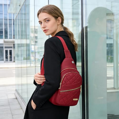 Mochila pequeña cruzada para mujer rojo miniatura 1