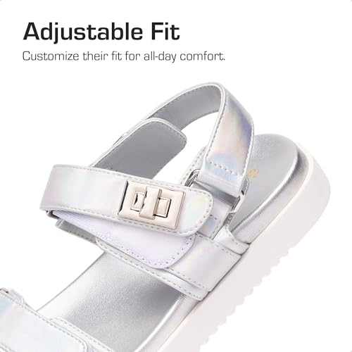 DREAM PAIRS Girls Sandals Casual Open Toe Two Adjustable Strapped Sandals with Hook and Loop for Little Kid/Big Kid3