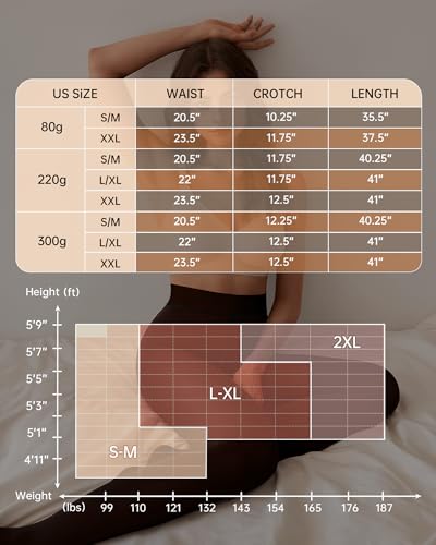 Image of OEAK Womens Fleece Lined Tights Fake Translucent Pantyhose Thermal Opaque High Waisted Winter Legging Footed Sheer Tights