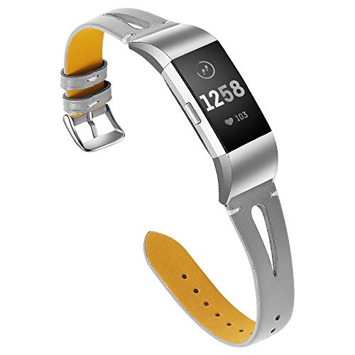 Myada Compatible para Correa Fitbit Charge 2 de Piel, Suave, Delgada, Hueca, Deportiva, con Hebilla de Metal, Correa de muñeca clásica para Fitbit Charge 2 Fitness Tracker
