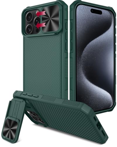 Coque iPhone 16 Pro Max antichoc Miimall avec protège-caméra coulissant noir