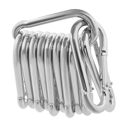 Skythrive 12 Pezzi Moschettone Antiruggine - Moschettone a Molla in Acciaio Zincato 60x6mm, Portante Sicuro 180kg, Ideale per Amache, Campeggio, Zaini, Guinzagli, Viaggi e Escursioni