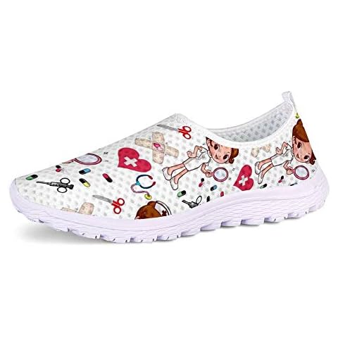 POLERO Zapatillas sin Cordones con Estampado de Enfermera para Mujer Cover