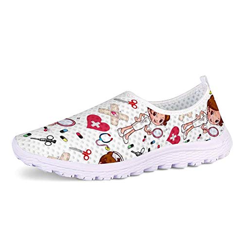 POLERO Zapatillas sin Cordones con Estampado de Enfermera para Mujer Zapatillas de...