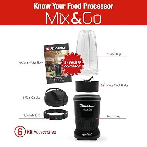 Image of Koblenz Mix&Go Personal Blender, 1000W, 30 oz, Black, BKM-800
