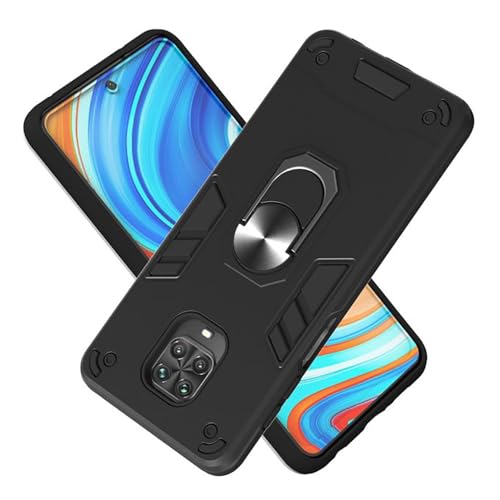 Image of amazon basics Kickstand Mobile Cover (360 Rotating Ring Holder) for Mi Redmi Note 9 Pro /Note 9 Pro Max /Poco M2 Pro (Black)