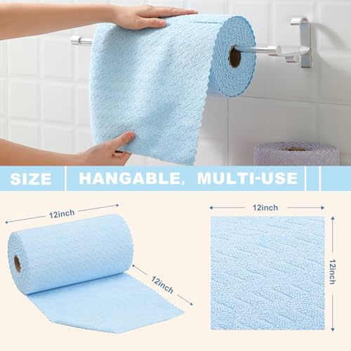 Image of 80 Pack Microfiber Cleaning Cloth Roll Reusable Paper Towels 12 inchx12 inch Tear Away Cloth,Absorbent Dish Rags for House Kitchen,Wash Cloths,Lint Free Rags for Window Cars Cleaning Supplies