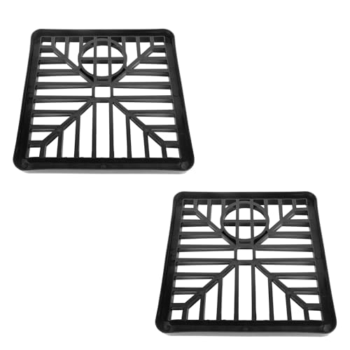 Griglia di scarico quadrata in plastica nera, 15,2 x 15,2 cm, canale di drenaggio per esterni, griglia in PVC resistente, tramogge di scarico, per eliminare detriti, design quadrato, angoli