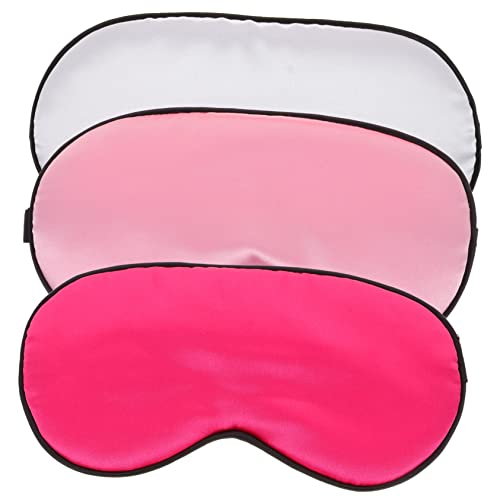 SOESFOUFU 3個 目隠し シルクアイマスク アイスリープシールドブラインド 飛行機用トラベルマスク 遮光睡眠 スリーピングアイマスク サテンナイトアイマスク スリープアイマスク ソフトスリーピ