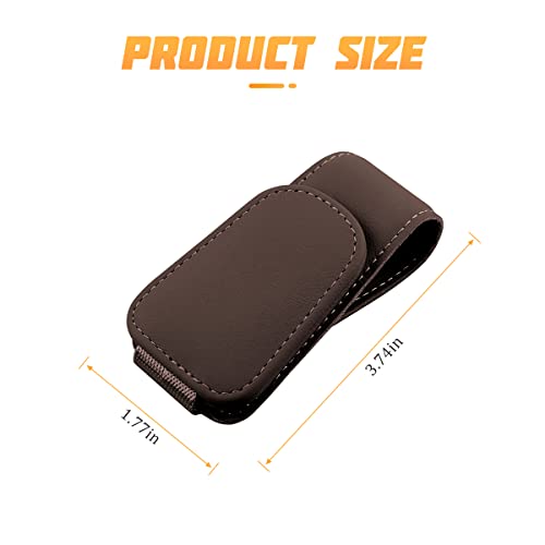 Image of AICEL Sunglasses Holders for Car Sun Visor, Leather Eyeglasses Hanger Mounter, Magnetic Glasses Holder and Ticket Card Clip, Auto Interior Accessories Universal for SUV Pickup Truck