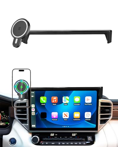PZK Car Phone Mount for Toyota Tundra 2022-2025 2026 /Sequoia 2023-2026 Limited/Platinum Accessories 14-Inch Screen Magnetic 15W Fast Wireless Charger Car Phone Holder 360 Rotation Not Affect Vent
