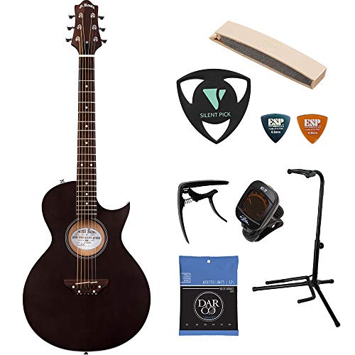GrassRoots G-AC/S See Thru Black Satin《夜の練習も安心!オリジナルサイレント入門セット》アコースティックギター 初心者